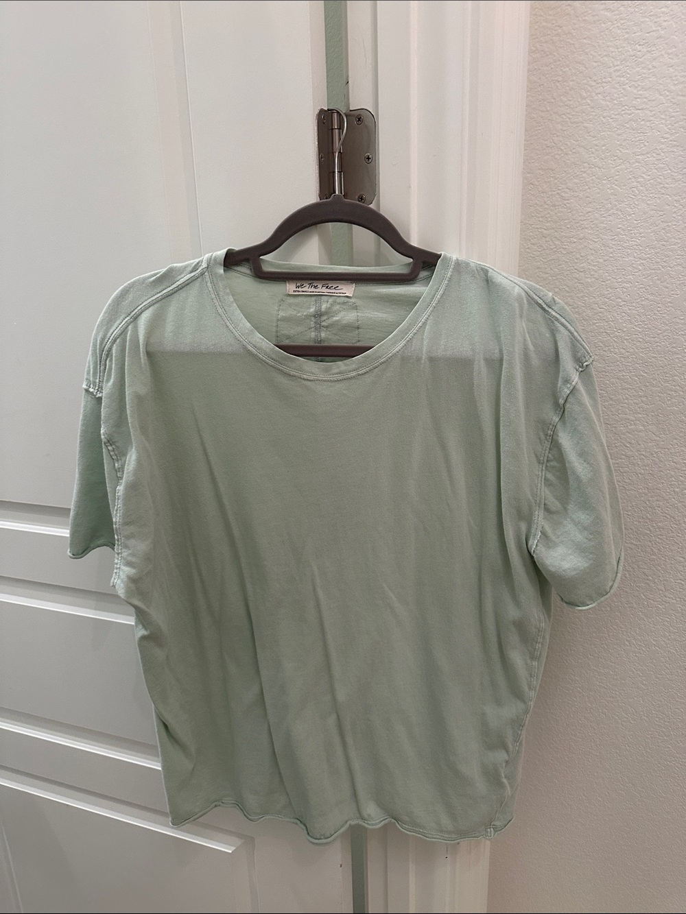 Free People Pale Mint Short Sleeve Crew Tee
